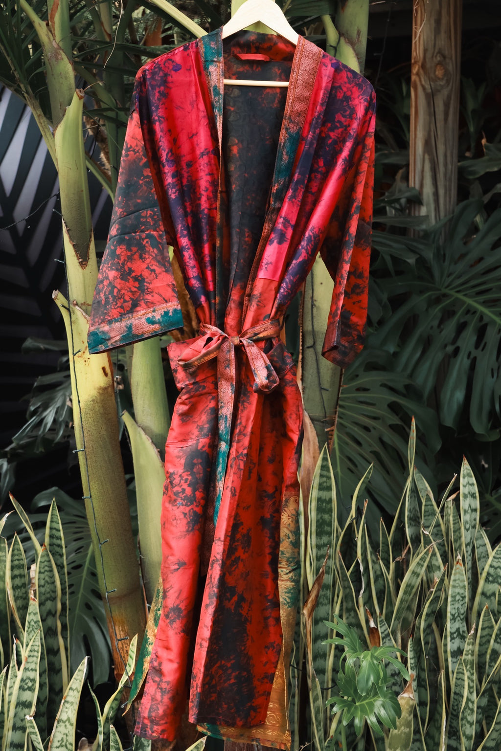 Midnight Ruby Silk Kimono
