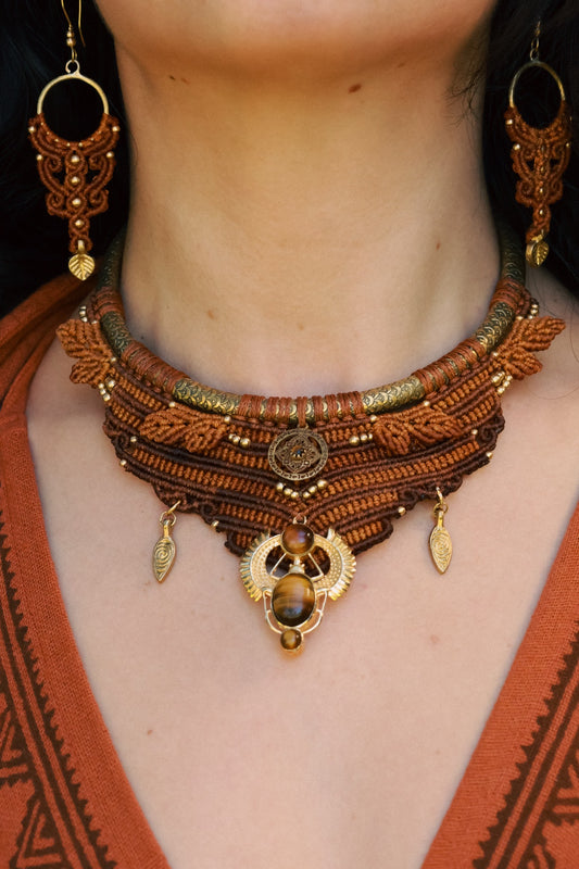 Tiger Eye Goddess Necklace