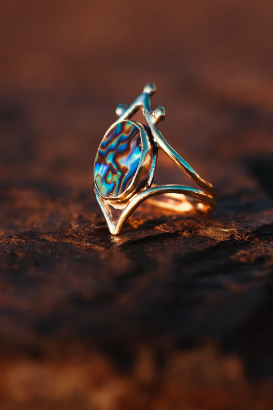 Handmade Paua shell ring