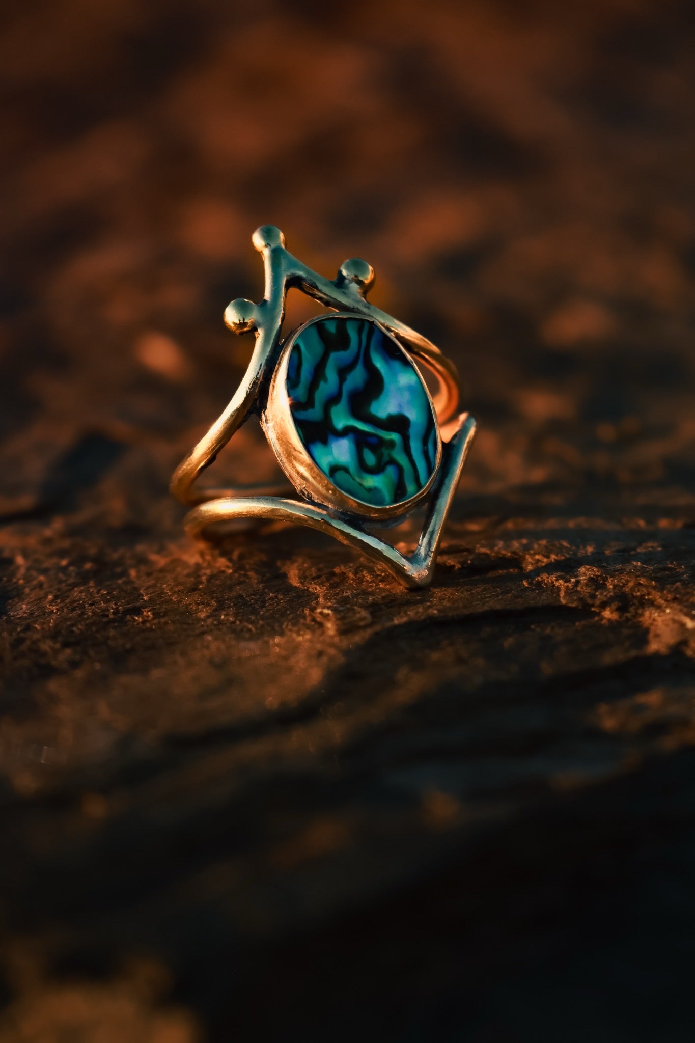 Handmade Paua shell ring