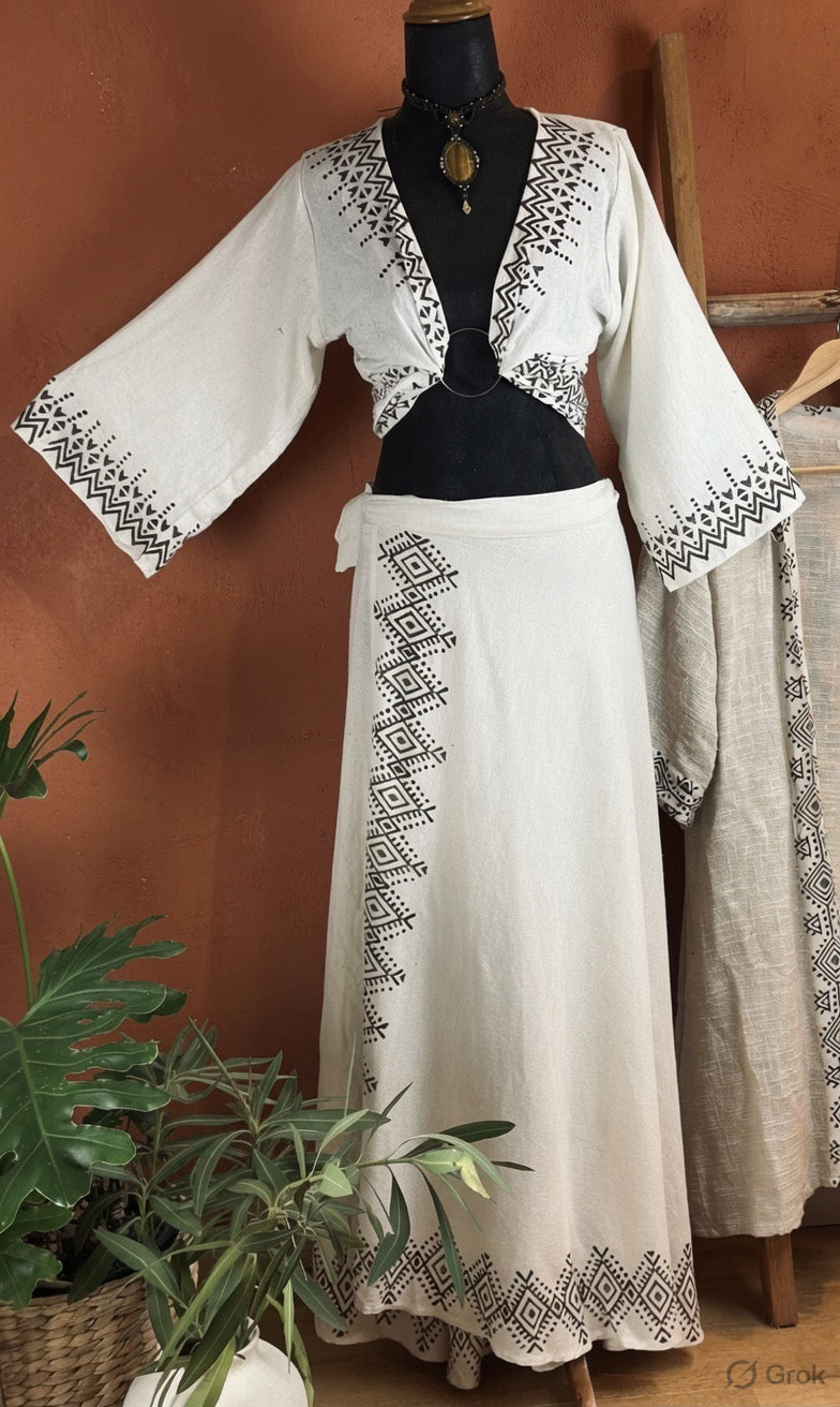Nomad Wrap Skirt - white