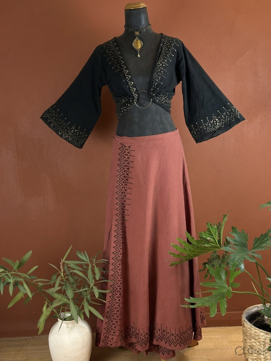 Nomad Wrap Skirt - Wine