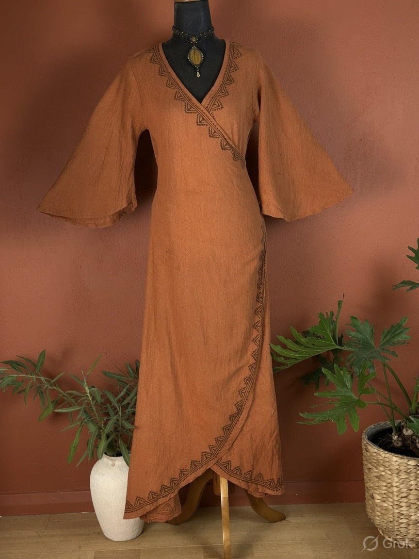 Nomad Wrap Dress - Rust