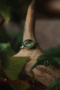 Green labradorite 925 silver ring