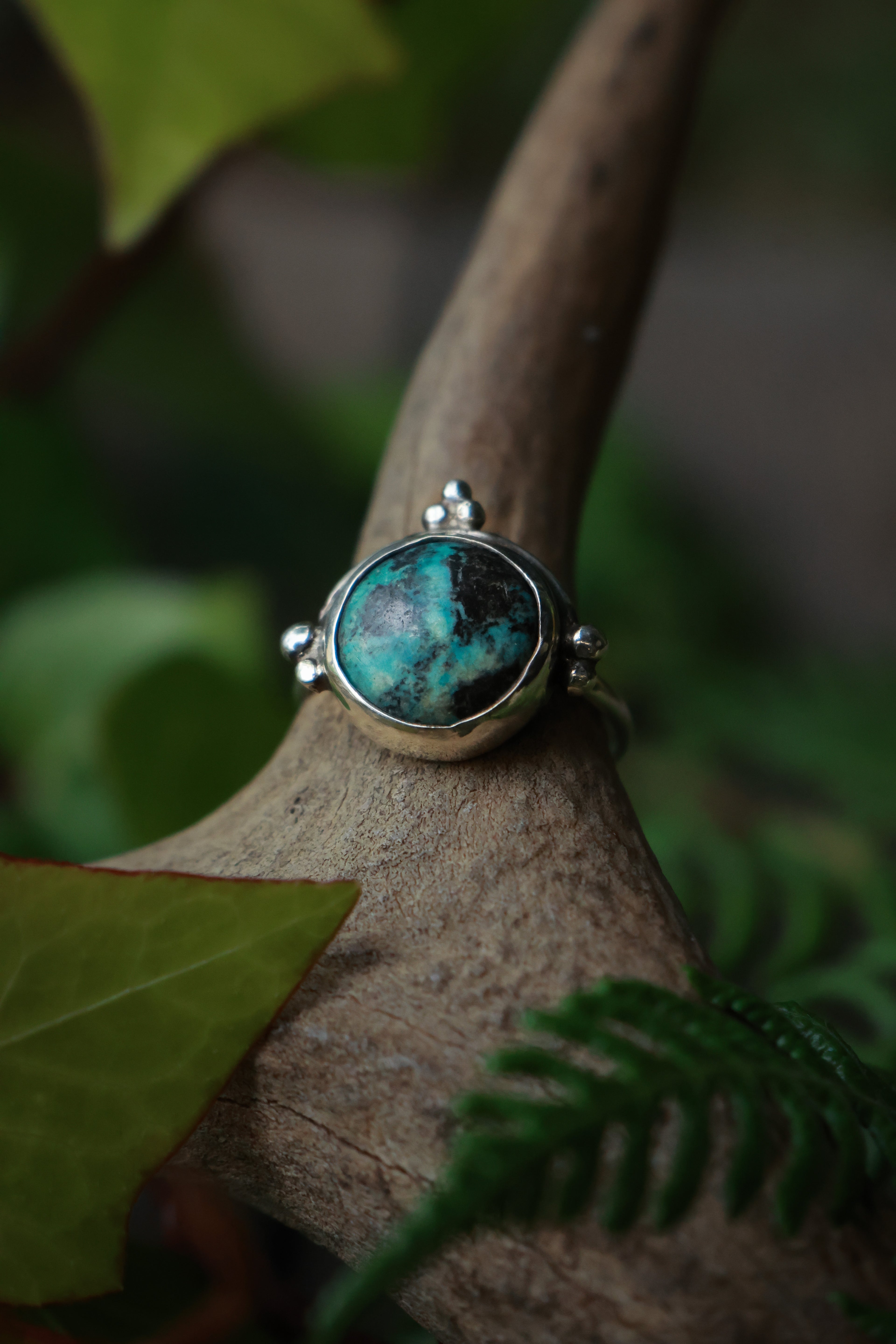 Tibetan turquoise 925 silver ring