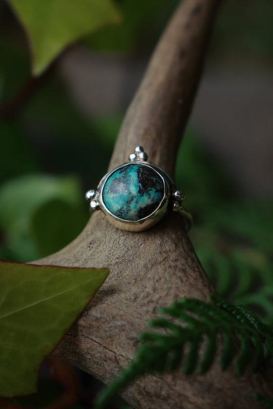 Tibetan turquoise 925 silver ring