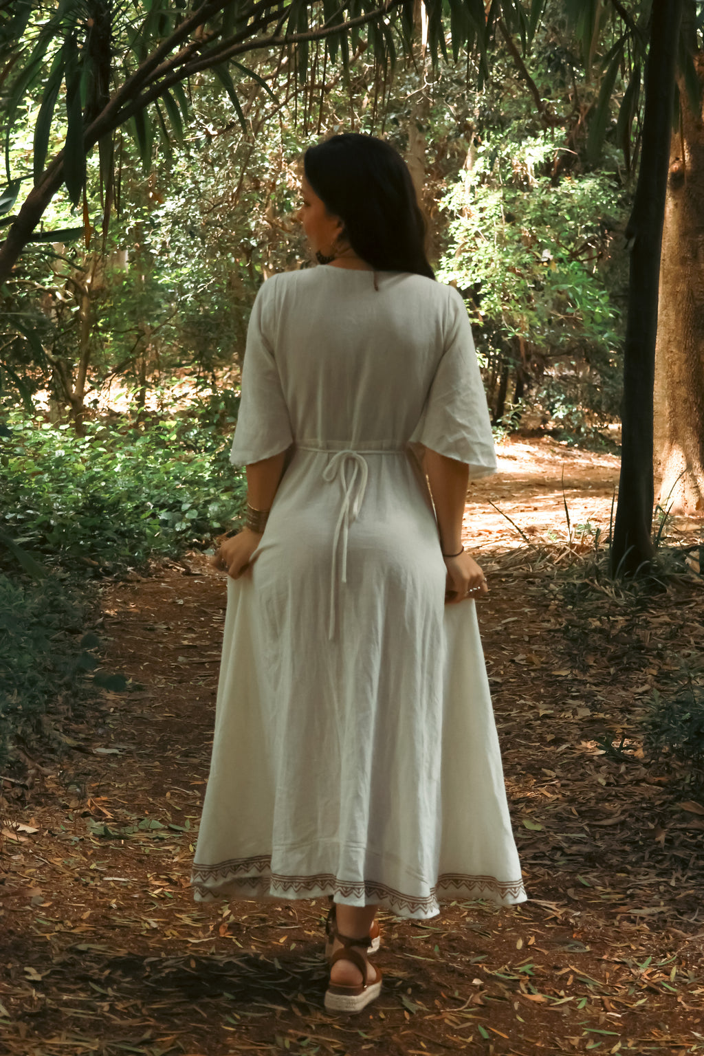 Cotton wrap dress - WHITE