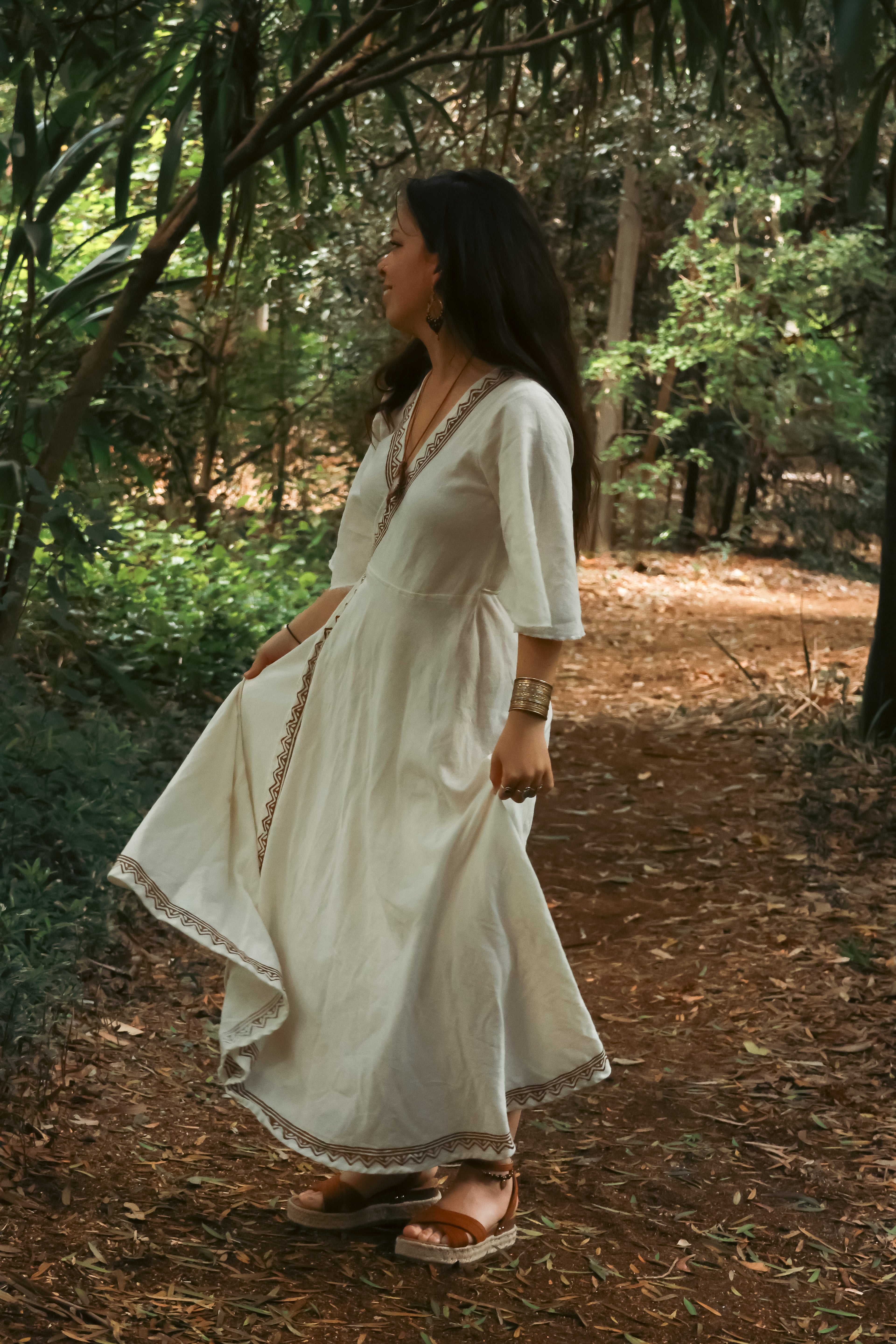 Cotton wrap dress - WHITE